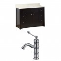 American Imaginations AI-10729 Birch Wood-Veneer Vanity Set In Distressed Antique Walnut With Single Hole CUPC Faucet
