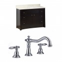 American Imaginations AI-10735 Birch Wood-Veneer Vanity Set In Distressed Antique Walnut With 8-in. o.c. CUPC Faucet