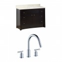 American Imaginations AI-10736 Birch Wood-Veneer Vanity Set In Distressed Antique Walnut With 8-in. o.c. CUPC Faucet