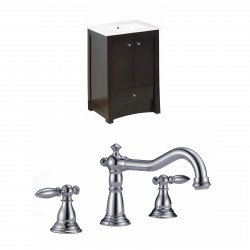 American Imaginations AI-10763 Birch Wood-Veneer Vanity Set In Distressed Antique Walnut With 8-in. o.c. CUPC Faucet