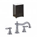 American Imaginations AI-10763 Birch Wood-Veneer Vanity Set In Distressed Antique Walnut With 8-in. o.c. CUPC Faucet