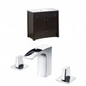 American Imaginations AI-10769 Birch Wood-Veneer Vanity Set In Distressed Antique Walnut With 8-in. o.c. CUPC Faucet