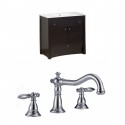 American Imaginations AI-10770 Birch Wood-Veneer Vanity Set In Distressed Antique Walnut With 8-in. o.c. CUPC Faucet
