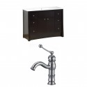 American Imaginations AI-10778 Birch Wood-Veneer Vanity Set In Distressed Antique Walnut With Single Hole CUPC Faucet