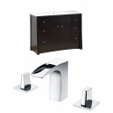 American Imaginations AI-10783 Birch Wood-Veneer Vanity Set In Distressed Antique Walnut With 8-in. o.c. CUPC Faucet