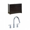 American Imaginations AI-10785 Birch Wood-Veneer Vanity Set In Distressed Antique Walnut With 8-in. o.c. CUPC Faucet