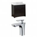 American Imaginations AI-10789 Birch Wood-Veneer Vanity Set In Distressed Antique Walnut With Single Hole CUPC Faucet