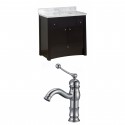 American Imaginations AI-10792 Birch Wood-Veneer Vanity Set In Distressed Antique Walnut With Single Hole CUPC Faucet
