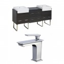 American Imaginations AI-17349 Plywood-Melamine Vanity Set In Dawn Grey With Single Hole CUPC Faucet