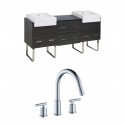 American Imaginations AI-17355 Plywood-Melamine Vanity Set In Dawn Grey With 8-in. o.c. CUPC Faucet