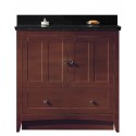 American Imaginations AI-17580 Plywood-Veneer Vanity Set In Walnut