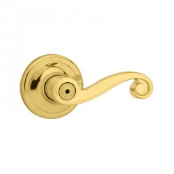 Kwikset 730LL Lido Privacy Lever in Polished Brass
