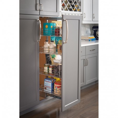 Hardware Resource 20" Chrome Pantry Pullout with Soft-close Slides