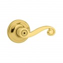 Kwikset 300LL US3 RH SCAL SC Right Handed Lido Privacy Lever in Polished Brass