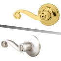 Kwikset 300LL 3X26 RCAL RCS Left Handed Privacy Lido Lever in Polished Brass by Polished Chrome