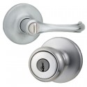 Kwikset 400DNL US26 RCAL RCS Entry Dorian Lever in Polished Chrome