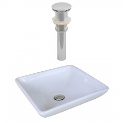 American imaginations AI-14877 Square Vessel Set In White Color And Drain