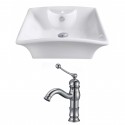 American imaginations AI-14929 Rectangle Vessel Set In White Color With Single Hole CUPC Faucet