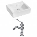 American imaginations AI-14936 Rectangle Vessel Set In White Color With Single Hole CUPC Faucet