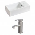 American imaginations AI-15030 Rectangle Vessel Set In White Color With Single Hole CUPC Faucet