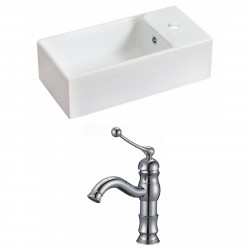 American imaginations AI-15031 Rectangle Vessel Set In White Color With Single Hole CUPC Faucet