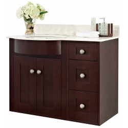 American imaginations AI-18432 Birch Wood-Veneer Vanity Set In Coffee