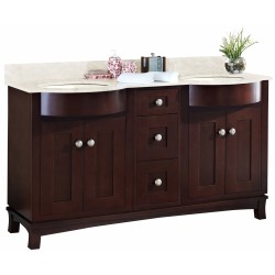 American imaginations AI-18510 Birch Wood-Veneer Vanity Set In Coffee