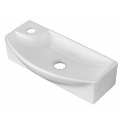 American imaginations AI-1756 17.75-in. W x 8.75-in. D Above Counter Rectangle Vessel In White Color For Single Hole Faucet