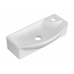 American imaginations AI-1757 17.75-in. W x 8.75-in. D Wall Mount Rectangle Vessel In White Color For Single Hole Faucet
