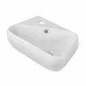 American imaginations AI-1759 17.5-in. W x 11-in. D Wall Mount Rectangle Vessel In White Color For Single Hole Faucet