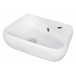 American imaginations AI-1768 17.5-in. W x 11-in. D Wall Mount Unique Vessel In White Color For Single Hole Faucet