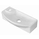 American imaginations AI-1770 17.75-in. W x 8.75-in. D Wall Mount Rectangle Vessel In White Color For Single Hole Faucet