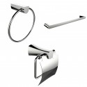 American imaginations AI-13937 Modern Towel Ring, Single Rod Towel Rack And Toilet Paper Holder Accessory Set