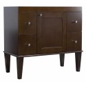 American imaginations AI-398 34.5-in. W x 18-in. D Transitional Birch Wood-Veneer Vanity Base Only In Antique Walnut