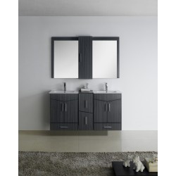 American imaginations AI-18133 58-in. W x 18-in. D Modern Wall Mount Plywood-Melamine Vanity Base Only In Dawn Grey