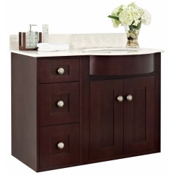 American imaginations AI-18516 36.25-in. W x 21-in. D Transitional Wall Mount Birch Wood-Veneer Vanity Base Only In Coffee