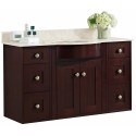 American imaginations AI-18518 48.25-in. W x 21-in. D Transitional Wall Mount Birch Wood-Veneer Vanity Base Only In Coffee