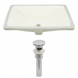 American imaginations AI-12819 CUPC Rectangle Undermount Sink Set In Biscuit And Drain