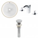American imaginations AI-12945 CUPC Round Undermount Sink Set In White With 8-in. o.c. CUPC Faucet And Drain