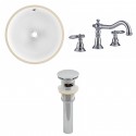 American imaginations AI-12951 CUPC Round Undermount Sink Set In White With 8-in. o.c. CUPC Faucet And Drain