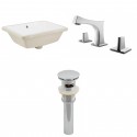 American imaginations AI-12957 CUPC Rectangle Undermount Sink Set In White With 8-in. o.c. CUPC Faucet And Drain