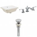 American imaginations AI-12963 CUPC Rectangle Undermount Sink Set In White With 8-in. o.c. CUPC Faucet And Drain
