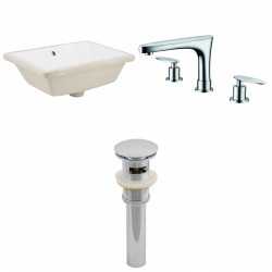 American imaginations AI-12967 CUPC Rectangle Undermount Sink Set In White With 8-in. o.c. CUPC Faucet And Drain