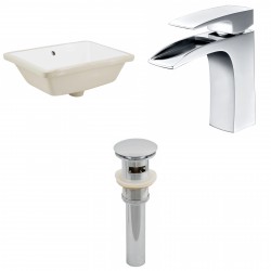 American imaginations AI-12973 CUPC Rectangle Undermount Sink Set In White With Single Hole CUPC Faucet And Drain