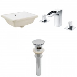 American imaginations AI-12975 CUPC Rectangle Undermount Sink Set In White With 8-in. o.c. CUPC Faucet And Drain