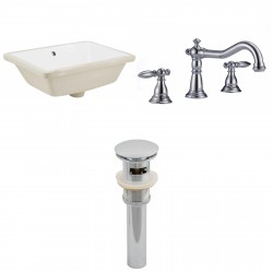 American imaginations AI-12981 CUPC Rectangle Undermount Sink Set In White With 8-in. o.c. CUPC Faucet And Drain