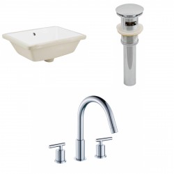 American imaginations AI-12983 CUPC Rectangle Undermount Sink Set In White With 8-in. o.c. CUPC Faucet And Drain