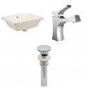 American imaginations AI-12985 CUPC Rectangle Undermount Sink Set In Biscuit With Single Hole CUPC Faucet And Drain