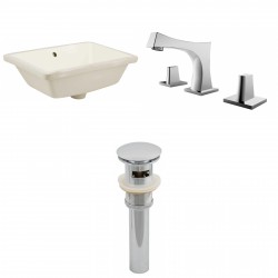 American imaginations AI-12987 CUPC Rectangle Undermount Sink Set In Biscuit With 8-in. o.c. CUPC Faucet And Drain