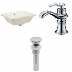 American imaginations AI-12989 CUPC Rectangle Undermount Sink Set In Biscuit With Single Hole CUPC Faucet And Drain